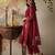 Blood-red embroidered chanderi silk thread work ethnic-kurtis
