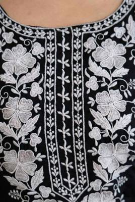 Black embroidered georgette thread work ethnic-kurtis 2