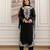 Black embroidered georgette thread work ethnic-kurtis