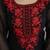 Black embroidered georgette thread work ethnic-kurtis