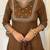 Camel-brown embroidered vichitra silk zari work ethnic-kurtis