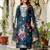 Dark-blue woven chanderi cotton resham woven ethnic-kurtis