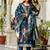 Dark-blue woven chanderi cotton resham woven ethnic-kurtis