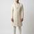 cream resham & sequin raw silk sherwani