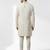 cream resham & sequin raw silk sherwani