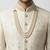 cream resham & sequin raw silk sherwani