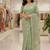 Light Green color embroidery and cut work border Crunchy silk Saree
