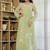 Light-parrot-green embroidered chanderi silk sequins work ethnic-kurtis