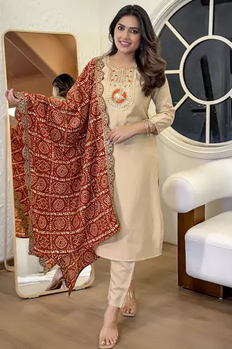 Chiku embroidered viscose sequins work ethnic-kurtis