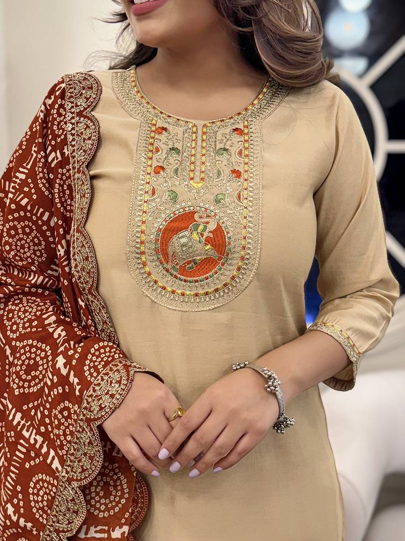 Chiku embroidered viscose sequins work ethnic-kurtis