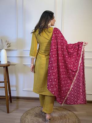 Mustard embroidered viscose sequins work ethnic-kurtis 4
