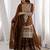 Delicate Brown Dori Embroidery Silk Eid Special Sharara Suit