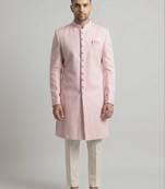 blush pink jacquard sherwani set for men