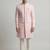 blush pink jacquard sherwani set for men