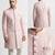 blush pink jacquard sherwani set for men