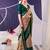 Green color Floral Print with Foil Work Tasar Silk Saree