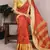 Orange color Printed Tasar Silk Saree