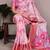 Pink color Printed Tasar Silk Saree