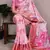 Pink color Printed Tasar Silk Saree