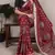 Maroon color printed Tasar Silk Saree