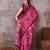 Pink color Printed  Satin Silk Saree