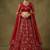 Classic Red Floral Embroidered Net Bridal Lehenga Choli With Dupatta