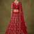 Classic Red Floral Embroidered Net Bridal Lehenga Choli With Dupatta