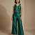 Emerald green embroidered satin co ord set