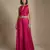 Pink embroidered raw silk co ord set