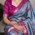 Grey color  Printed Tasar Silk With Viscose Border Saree