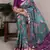 Teal color  Printed Tasar Silk With Viscose Border Saree