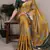 Yellow color  Printed Tasar Silk With Viscose Border Saree