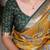 Yellow color  Printed Tasar Silk With Viscose Border Saree