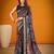 Black color  Printed With Zari Weaving Polyester Viscose Chanderi  Saree
