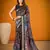 Black color  Printed With Zari Weaving Polyester Viscose Chanderi  Saree