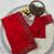 Red fendy silk multi sequence embroidered work saree with blouse