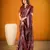 Dark Maroon color  Printed With Zari Weaving Polyester Viscose Chanderi  Saree