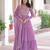 Lavender faux georgette embroidered designer anarkali gown with dupatta