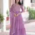 Lavender faux georgette embroidered designer anarkali gown with dupatta
