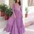 Lavender faux georgette embroidered designer anarkali gown with dupatta