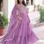 Lavender faux georgette embroidered designer anarkali gown with dupatta