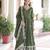 Dark green vichitra silk embroidered designer anarkali gown with dupatta