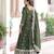 Dark green vichitra silk embroidered designer anarkali gown with dupatta