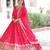 Pink vichitra silk embroidered designer anarkali gown with dupatta