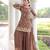 Coffee fendy embroidered designer sharara suit with dupatta