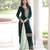 Bottle green velvet embroidered designer kurta set with dupatta