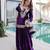 Purple velvet embroidered designer sharara suit with batwa