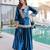 Teal velvet embroidered designer sharara suit with batwa