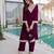 Wine velvet embroidered designer kurta set with batwa