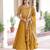 Mustard vichitra silk embroidered designer anarkali gown with dupatta